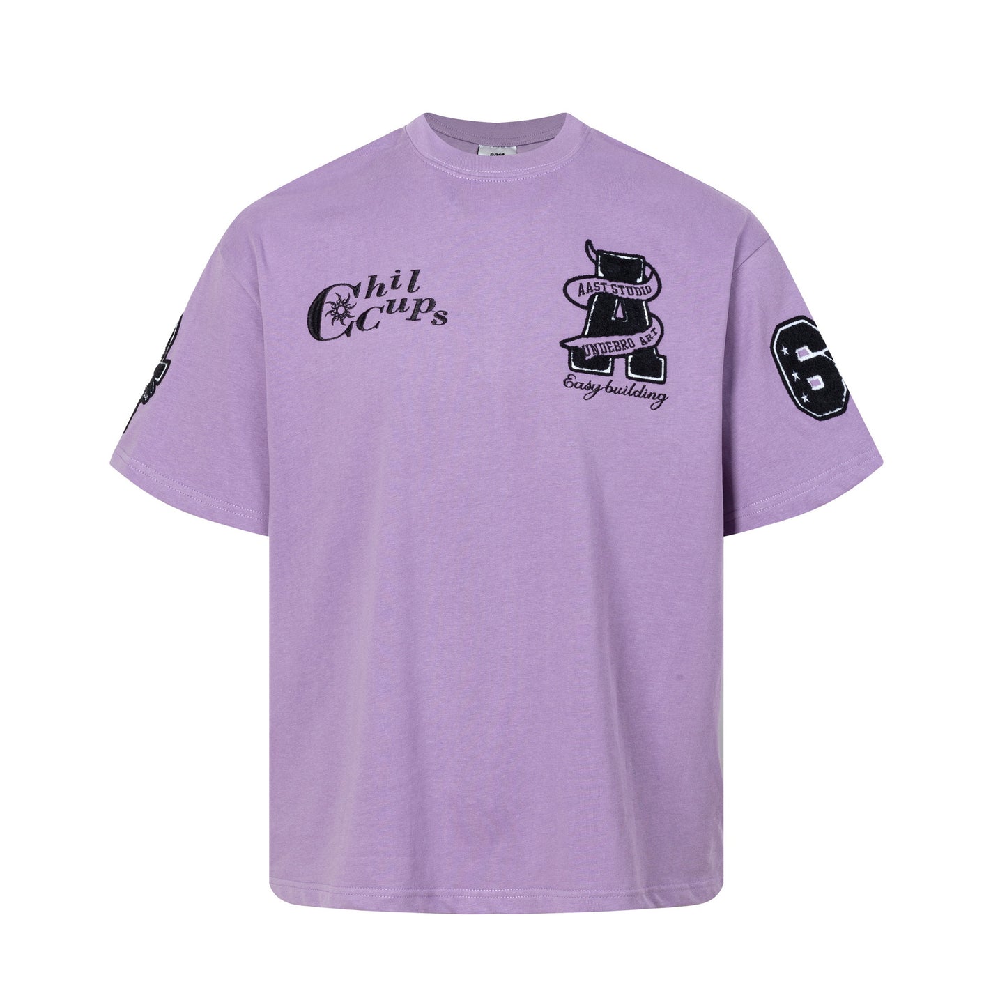 Hip Hop Clothing Summer Short Sleeve Vintage Embroidered T-Shirt Short Sleeve