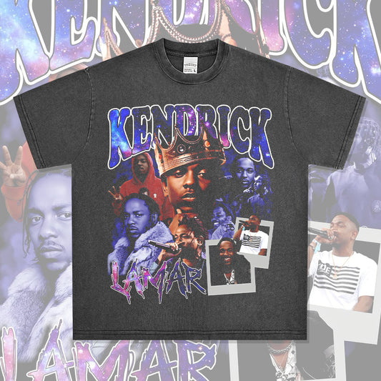 Outfit streetwear vintage hip hop kung fu kenny kendrick print short sleeve t-shirt