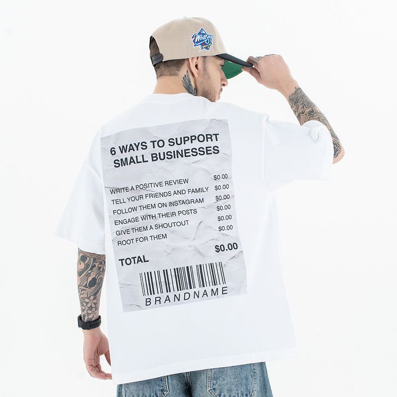 Vic Streetwear Summer Crew Neck Loose Short Sleeve T-Shirt