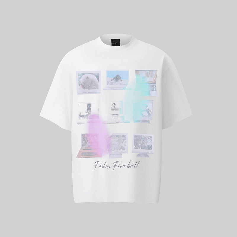 Camisas Retros Washed Old Short Sleeve T-Shirt