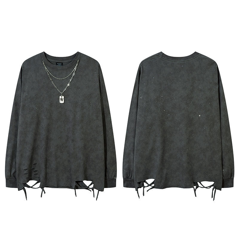 Marcas De Streetwear Gypsy Hot Diamond Loose Long Sleeve T-Shirt