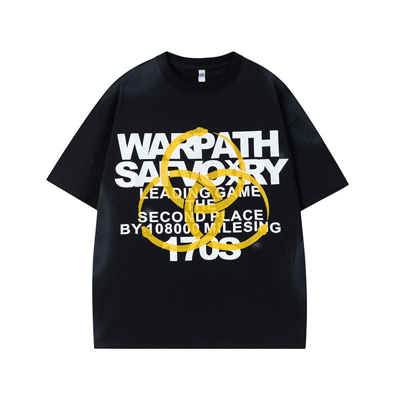 US drip outfits Summer Vintage Alphabet Print Casual Loose Short Sleeve T-Shirts