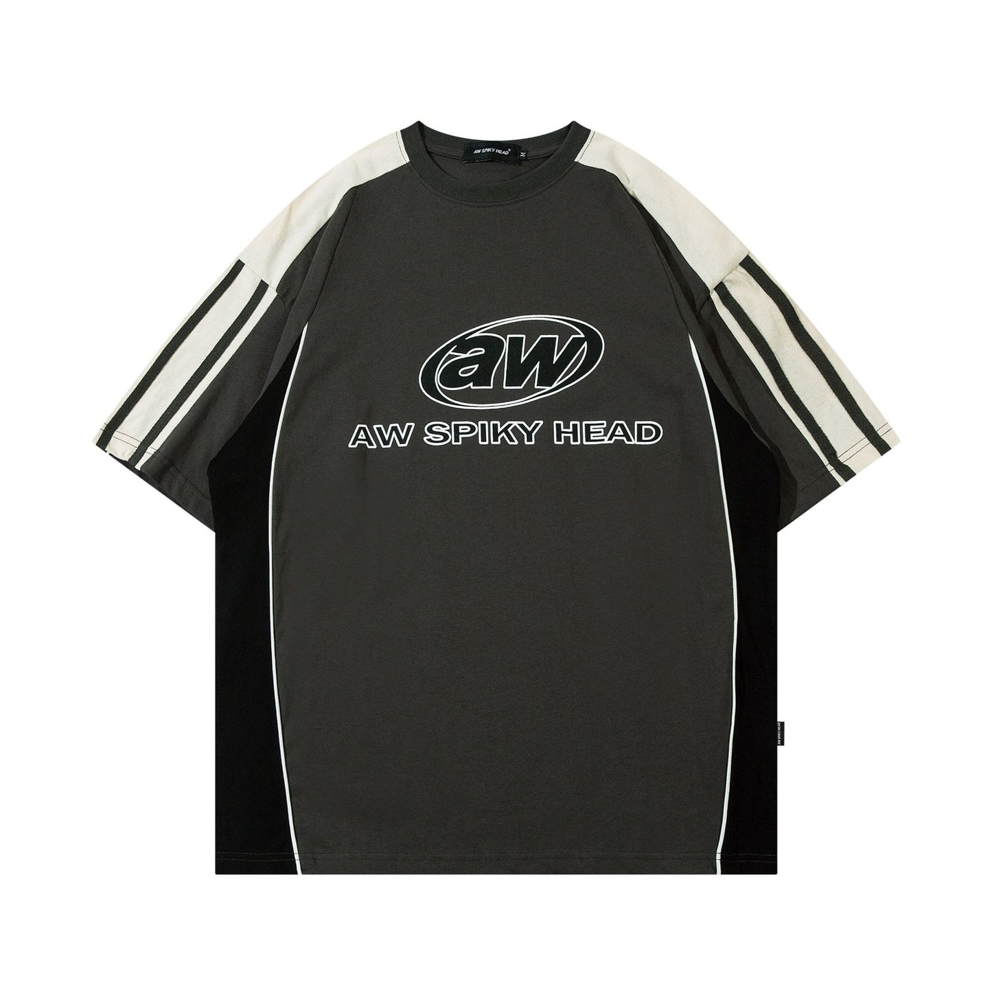 Racing oversized t shirt retro locomotive style racing suit short sleeve t-shirt
