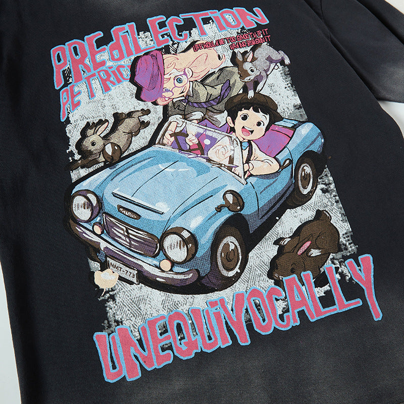 Nyc T Shirt Cartoon Printed Crew Neck Short Sleeve T-Shirt Summer Loose Casual Top