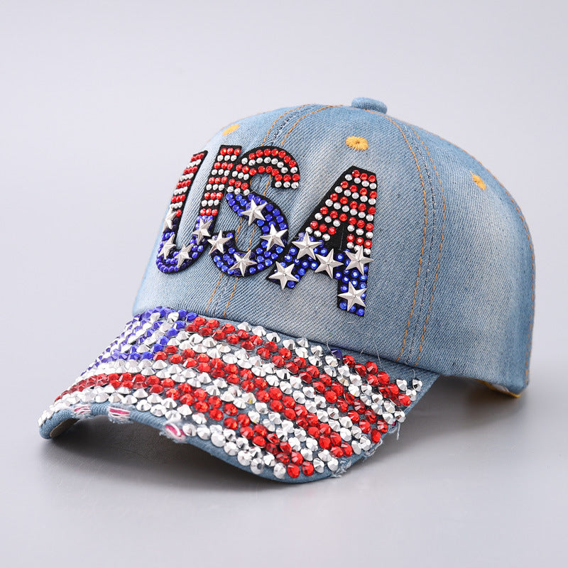 Vintage Usa Cap Pentagram Dot Diamond Cap