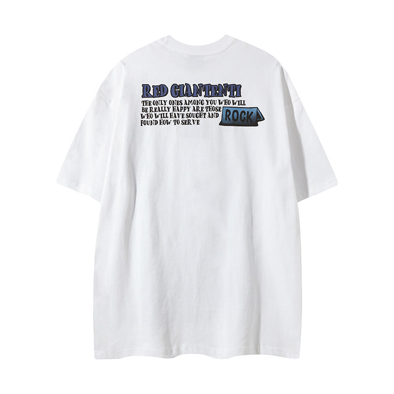 US drip outfits summer vintage cartoon pattern casual loose short sleeve T-Shirts