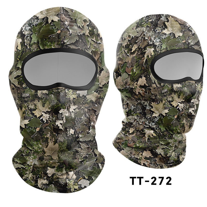 Cycling Windproof Hood Bionic Camouflage Printed Ice Silk Sunscreen Mask