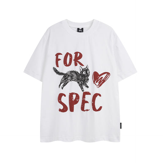 Vestimenta De Los 90 Summer Vintage Cat Graffiti Short Sleeve T-Shirt