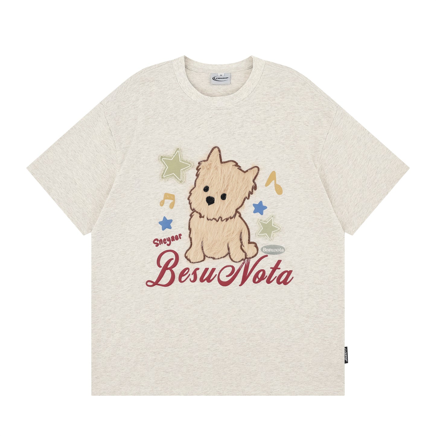 Distorted vintage puppy short sleeve t-shirt summer loose casual top