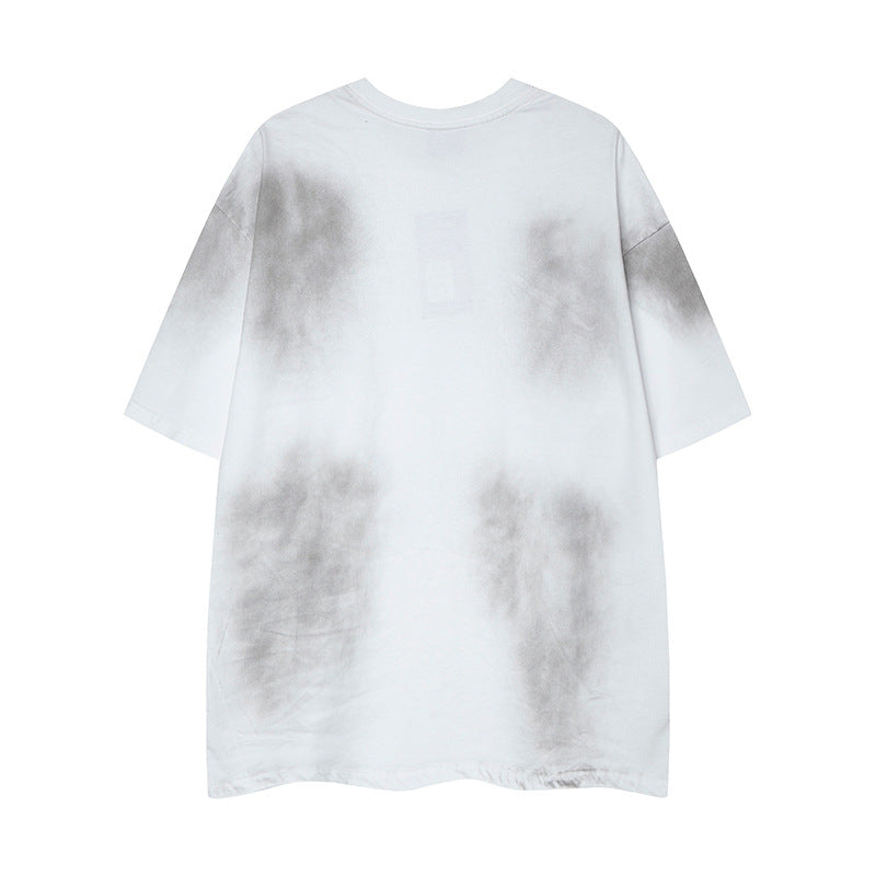 Nyc 1990 Shirt summer t-shirt men loose gradual change color t-shirt