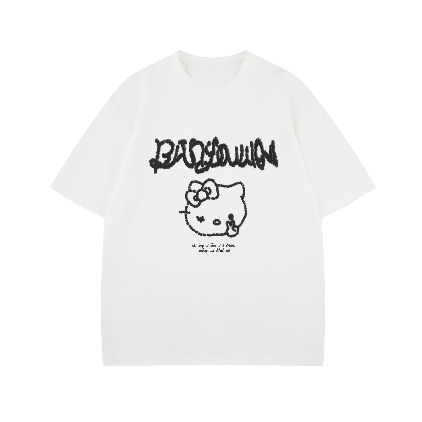 Unisex T-shirts Summer Cartoon KT Cat Men's Loose Short Sleeve T-Shirt