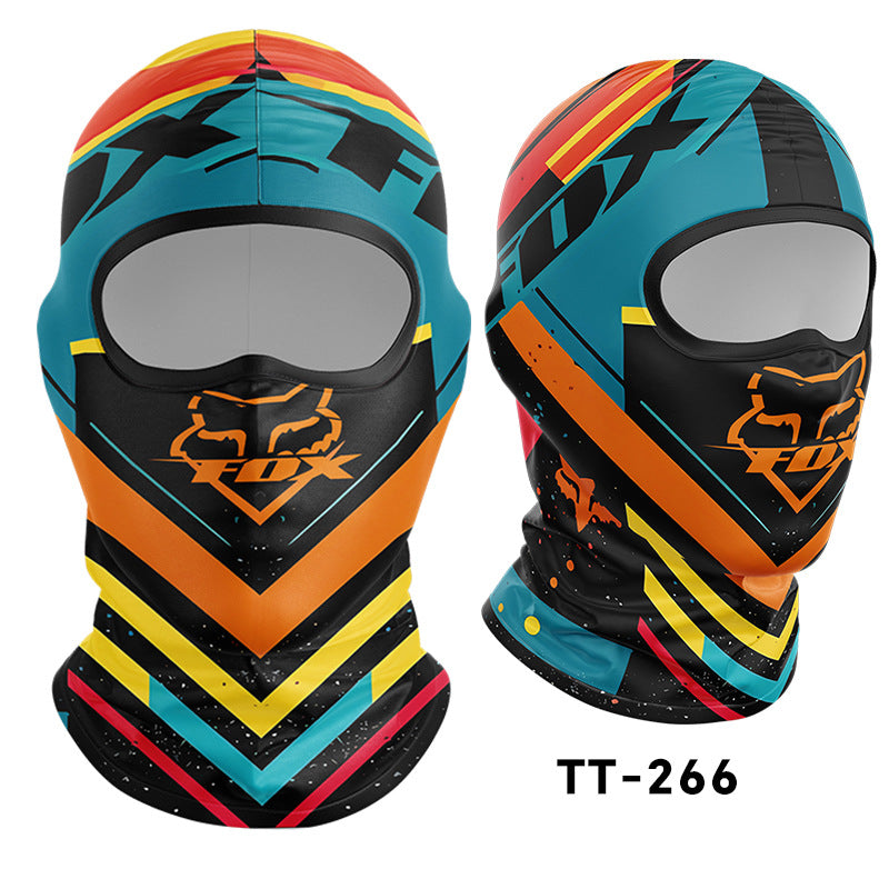 Cycling Windproof Hood Bionic Camouflage Printed Ice Silk Sunscreen Mask