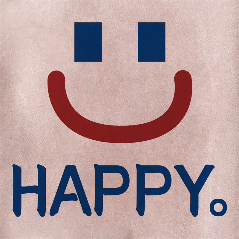 US drip outfits summer vintage smiley face print casual loose short sleeve T-Shirts