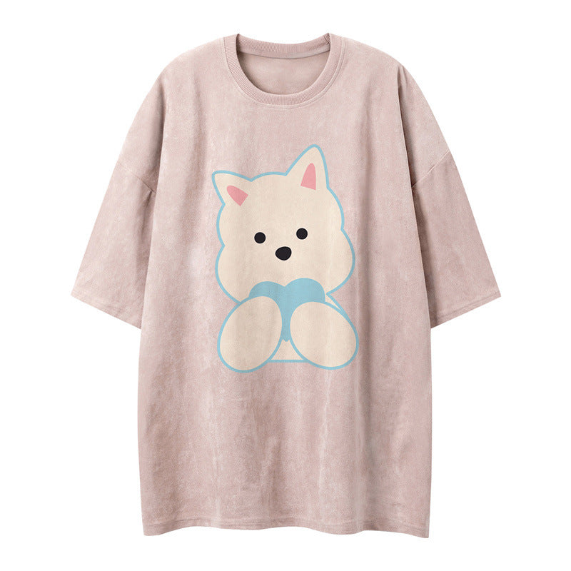 US drip outfits Summer Vintage Casual Loose Short Sleeve T-Shirts