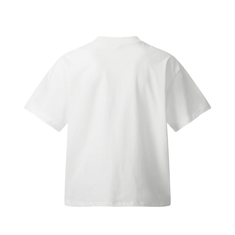 Nyc 1990 Shirt Zip Short Sleeve T-Shirt Summer Loose Top