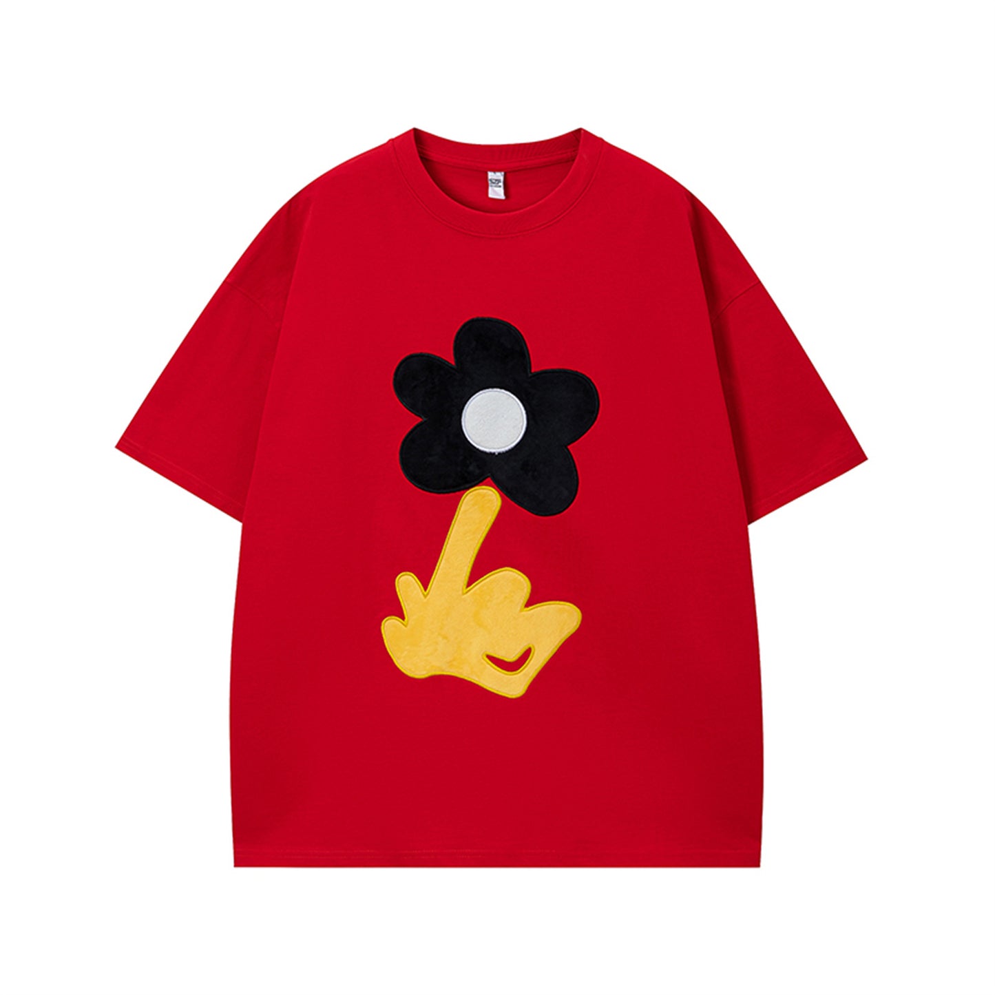 USA Vintage T-Shirt Vintage Flocking Flowers Men Summer