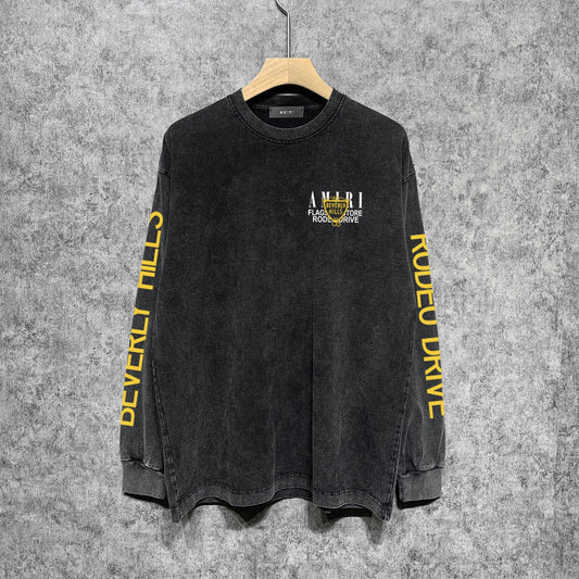 Amiri Long-Sleeve Shirt Vintage Distressed Long Sleeve T-shirt