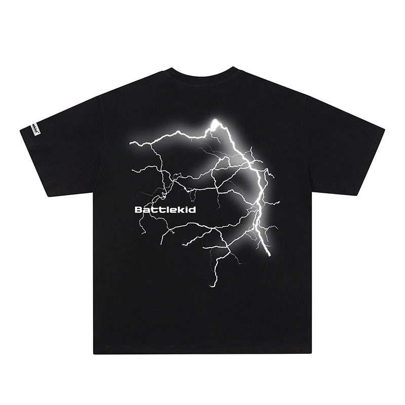 Hip Hop Clothes New York Thunderbolt Print Short Sleeve T-Shirt
