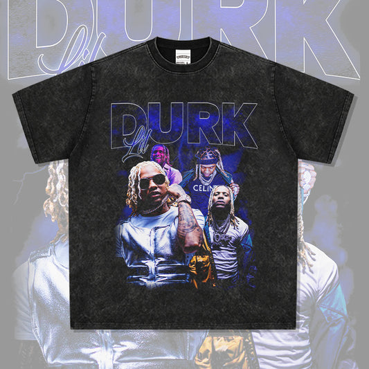 Marcas streetwear usa vintage hip hop lil durk print short sleeve t-shirt