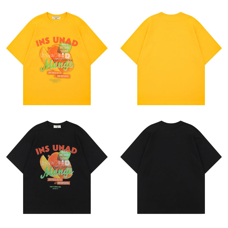 US drip outfits Summer Vintage Fruit Pattern Casual Short Sleeve T-Shirts