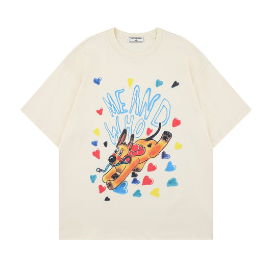 Vintage tarz t shirt summer dog short sleeve t-shirt loose top