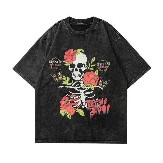 60s Style T Shirts Summer T-Shirt Short Sleeve Diablo Floral Print