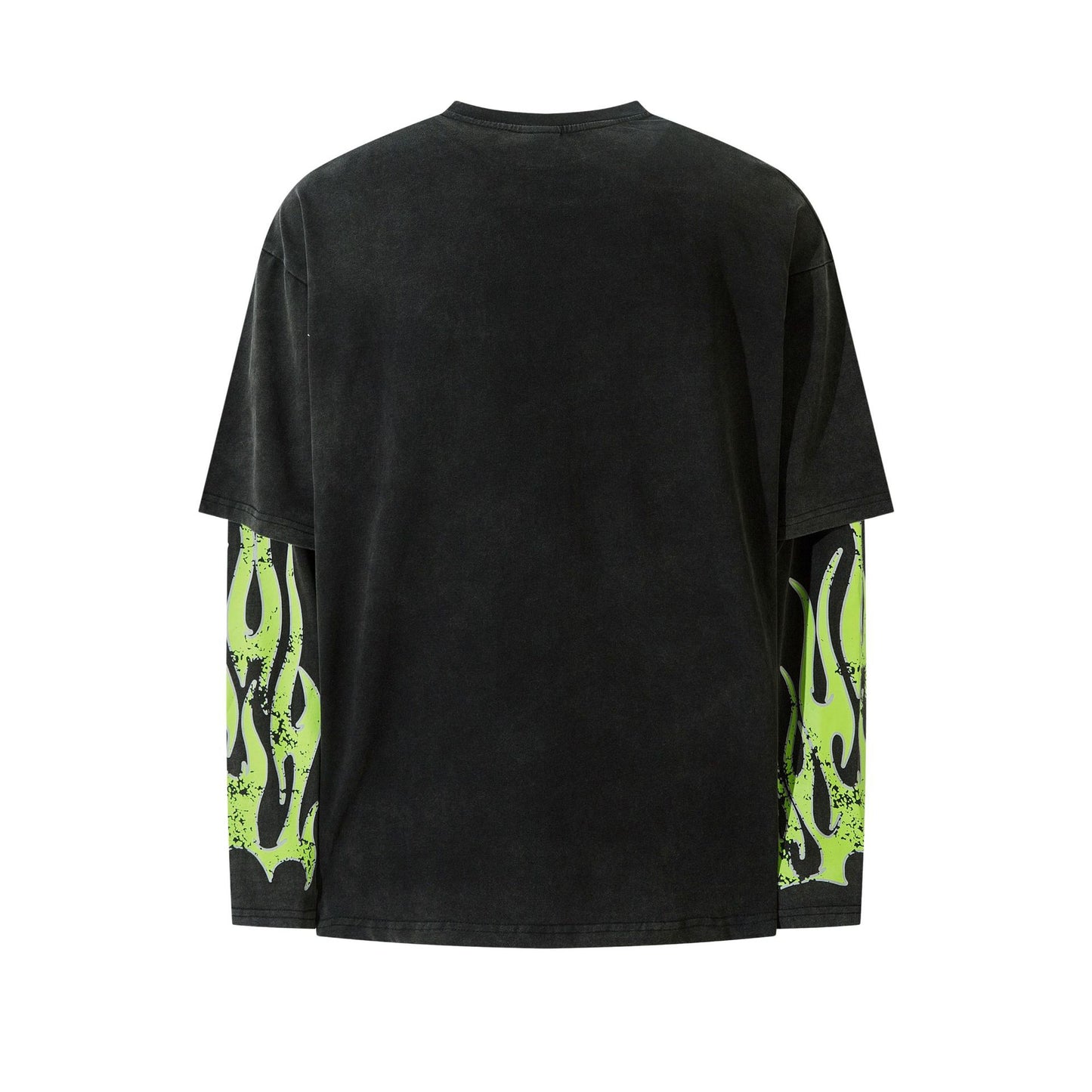 Hustle vintage flame print long sleeve t-shirt