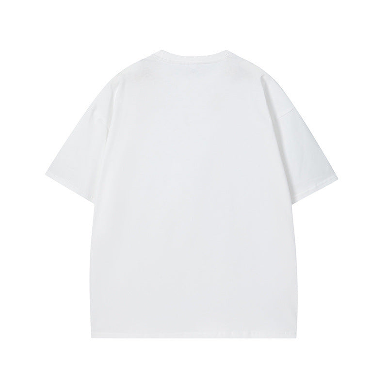 US drip outfits summer vintage cartoon gradual change bear casual loose short sleeve T-Shirts