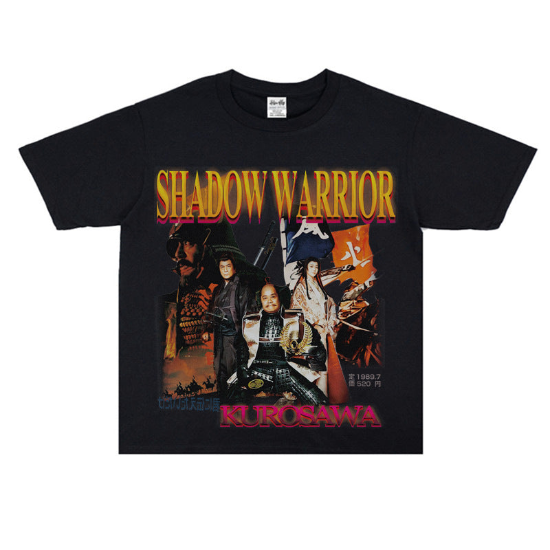 Film Star T Shirt Short Sleeve American Retro Loose round Neck Street T-shirt
