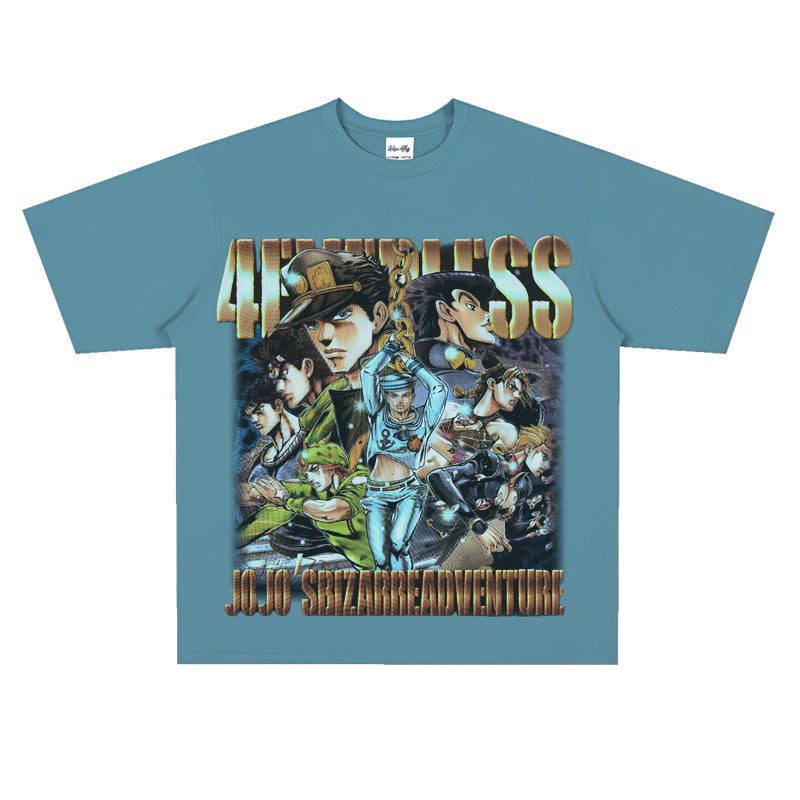 Film Star T Shirt Short Sleeve Loose Retro American Style Trend Cotton T-shirt