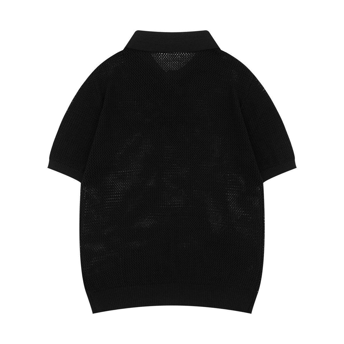 Hip hop clothing new york summer short-sleeved hollow-knit polo shirt lapel T-shirt