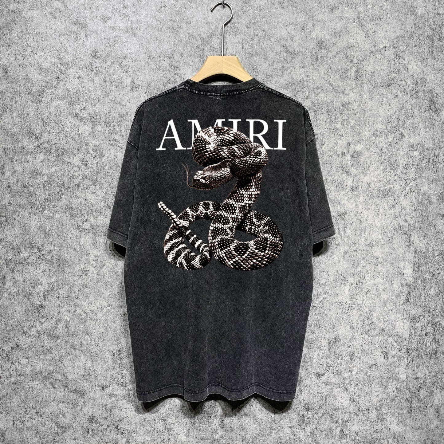 Amiri T-shirt Washed and Worn Retro Short Sleeve T-shirt