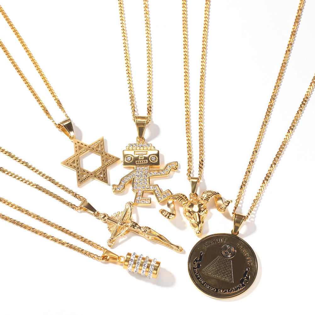 Jewelry Hip Hop Creative Necklace Jesus Pieces Royalty rapper Animal