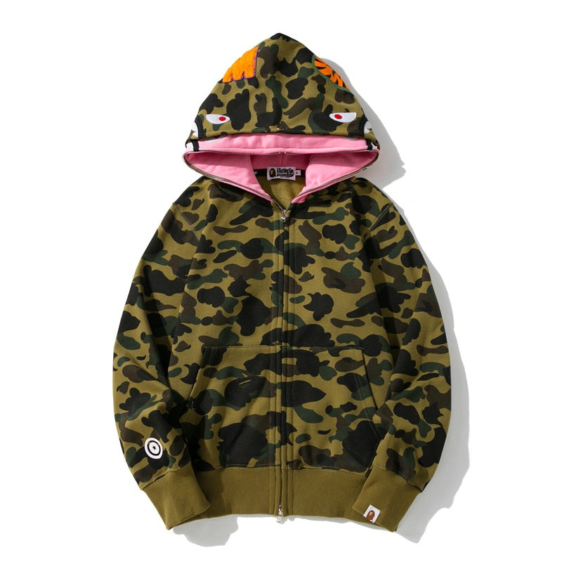 Ape Hoodie Shark Under the Stars Hooded Cardigan Zip Double Hat Camo Sweater Jacket