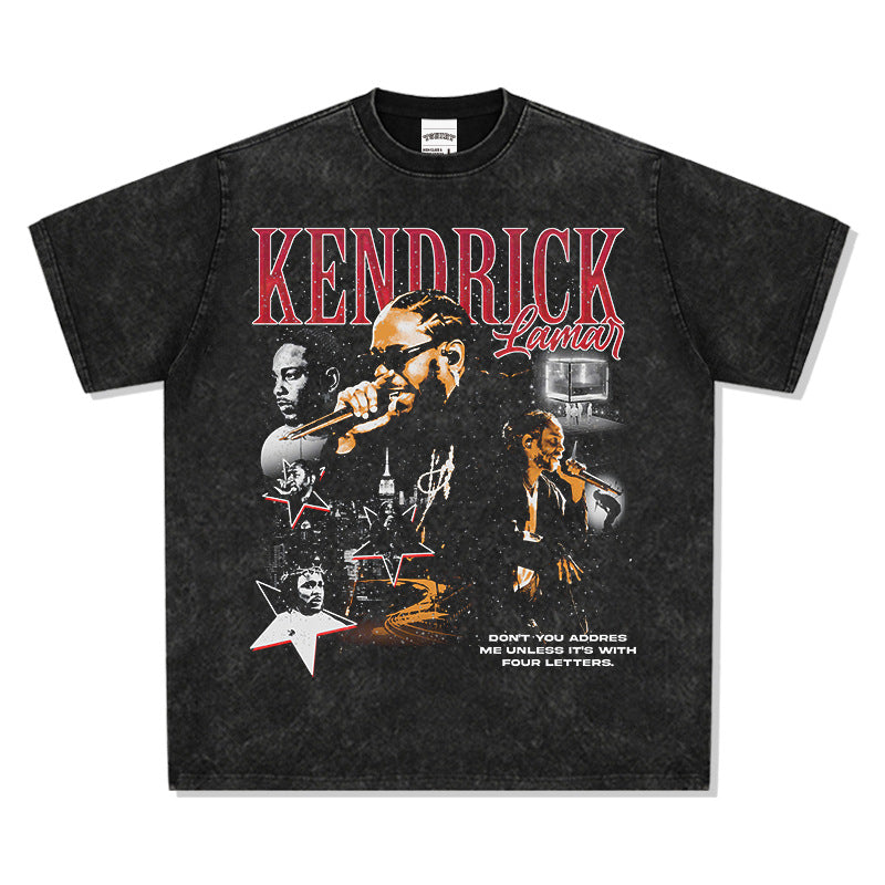 Outfit streetwear vintage hip hop kung fu kenny print short sleeve t-shirt