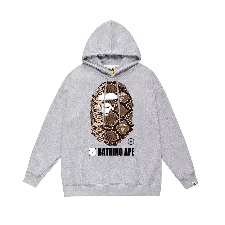 Ape Hoodie Autumn/Winter Letter Print Loose Hoodie Pullover Ape Sweater
