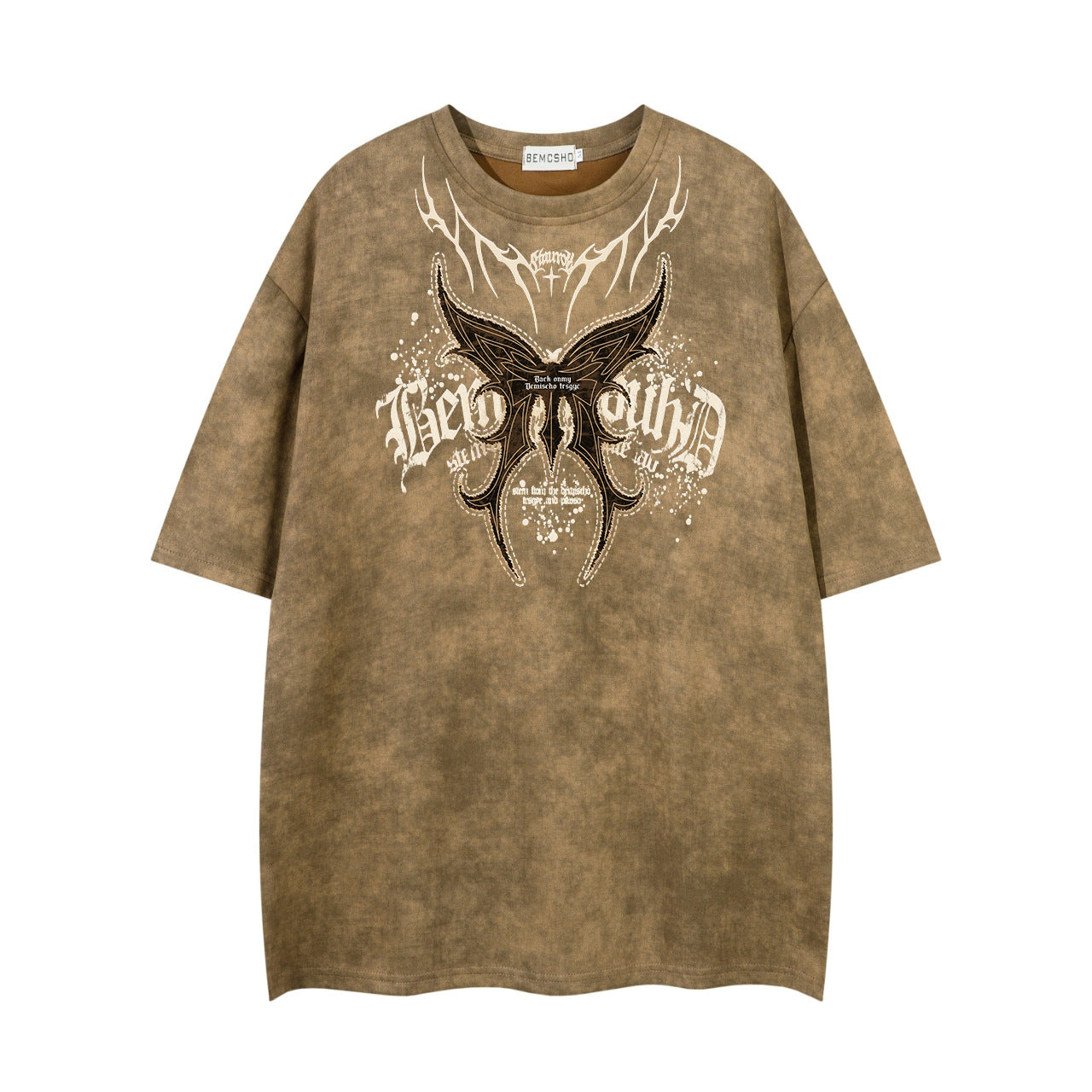 Hustle vintage butterfly print short sleeve t-shirt