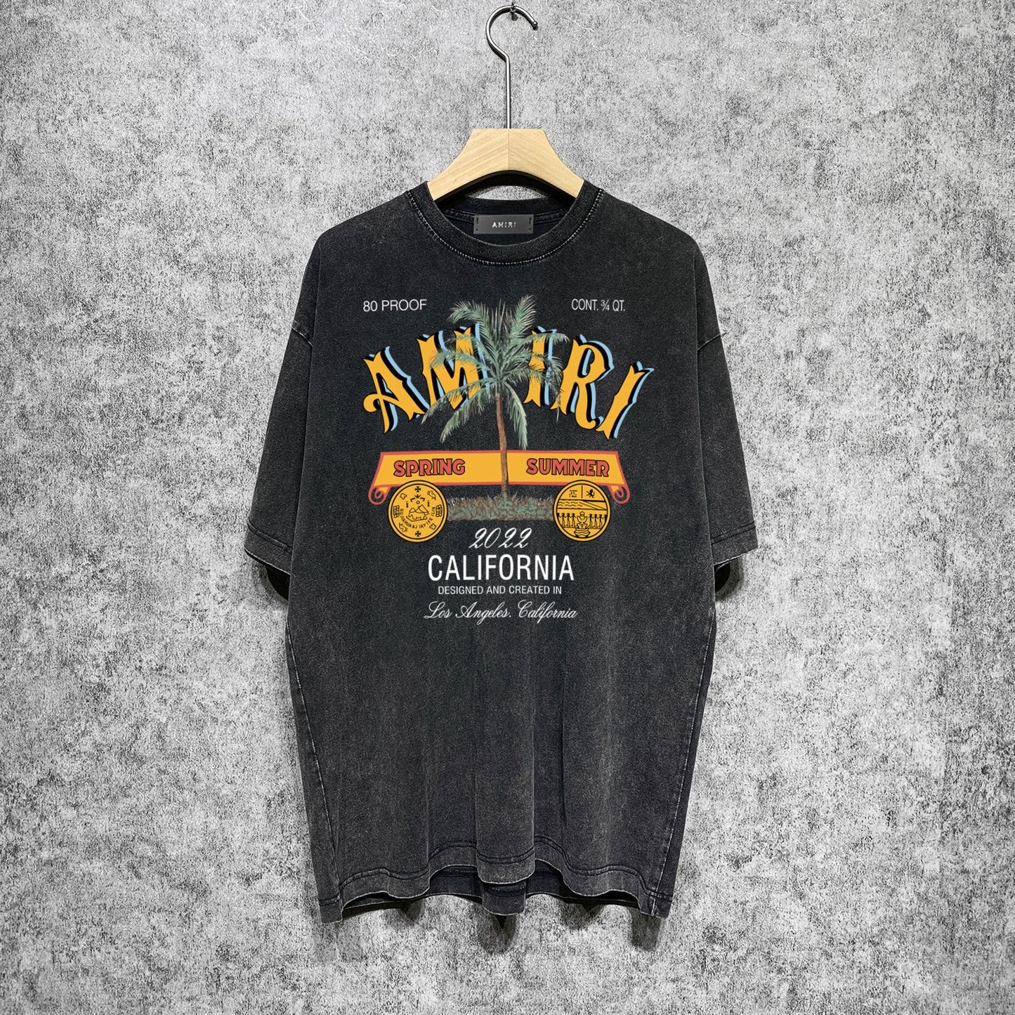 Amiri T-shirt Washed and Worn Retro Short Sleeve T-shirt