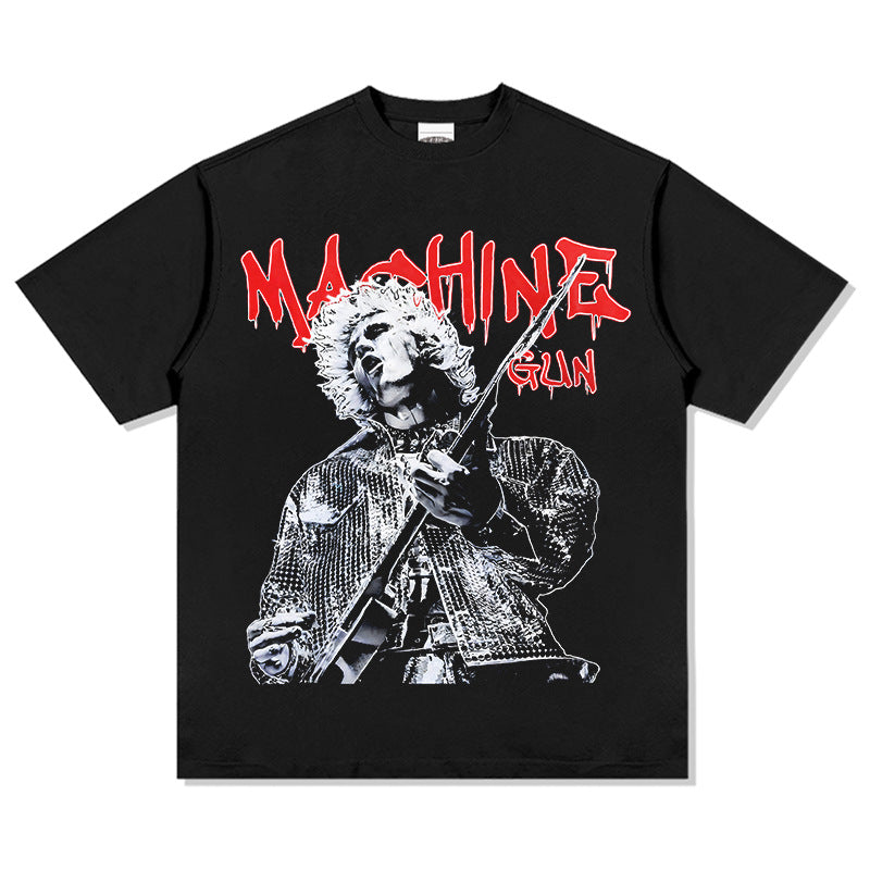 Cool t rapper vintage hip hop rap MGK print short sleeve t-shirt