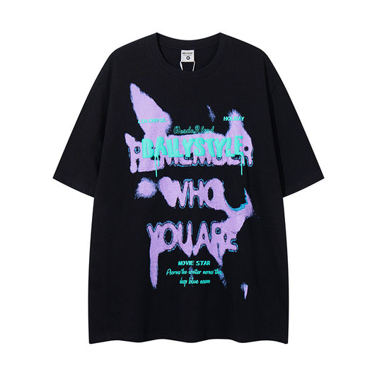 US drip outfits Summer Vintage Hip Hop Casual Loose Short Sleeve T-Shirts