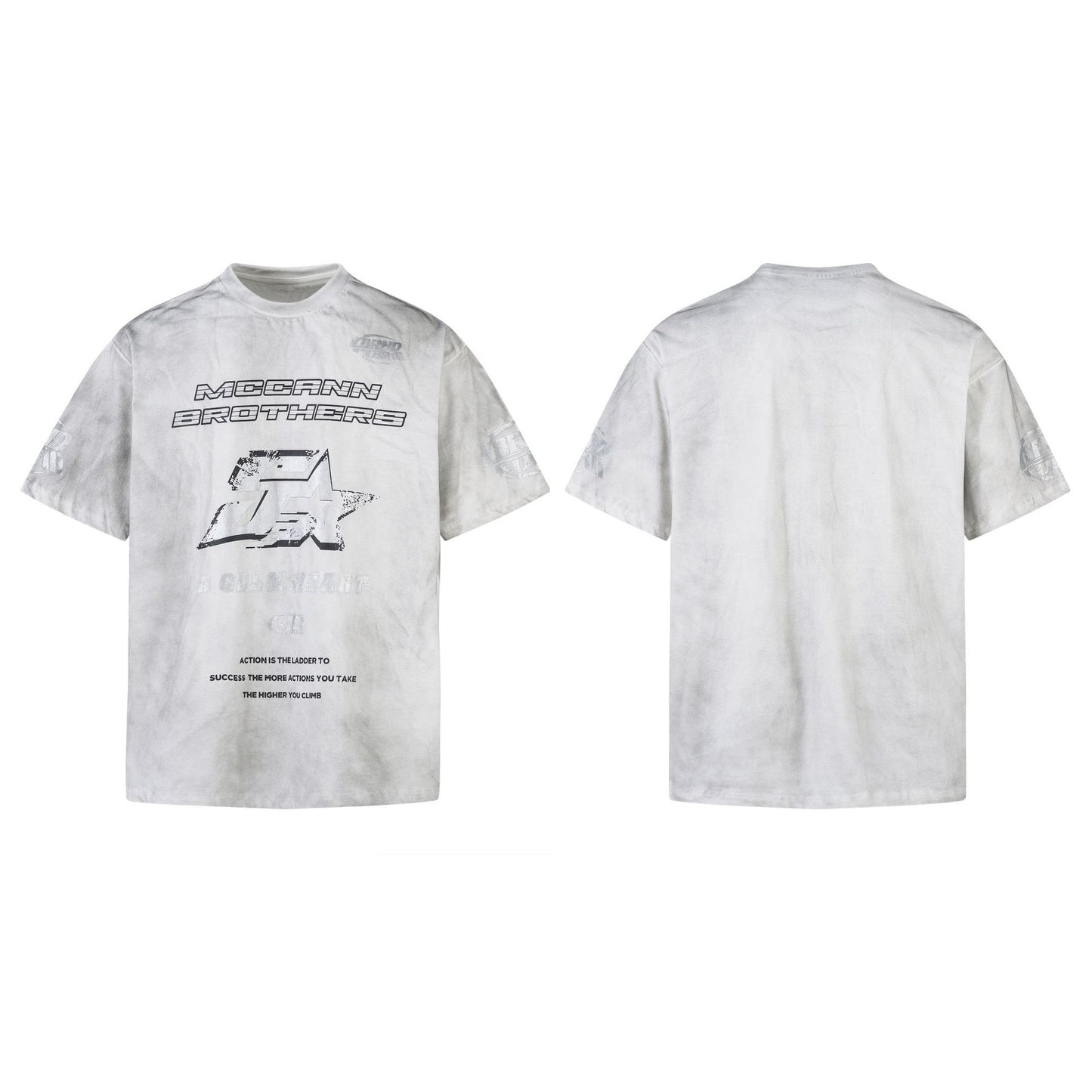 Unisex T-shirts Summer Washed Old Retro Men's Short Sleeve T-Shirts