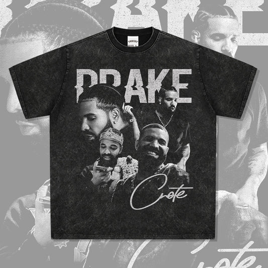 Cool t rapper Drake print hip hop crew neck hiphop short sleeve vintage t-shirt