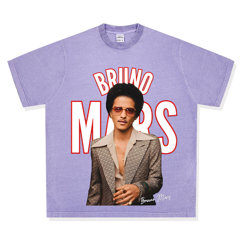 New york hip hop shop bruno mars print long sleeve short sleeve t-shirt