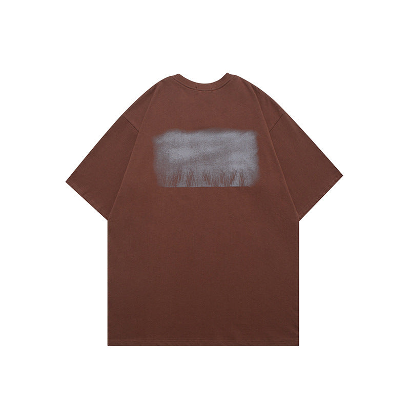 Vintage Tišö Rt graffiti print short-sleeved T-shirt loose casual tee