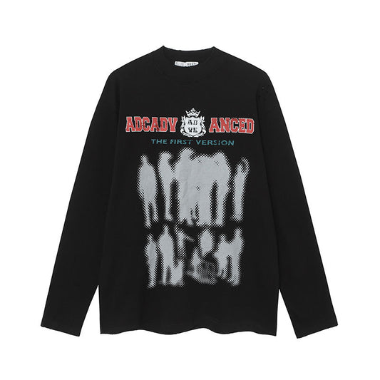 Marcas De Streetwear Ghost Print Long Sleeve T-Shirt