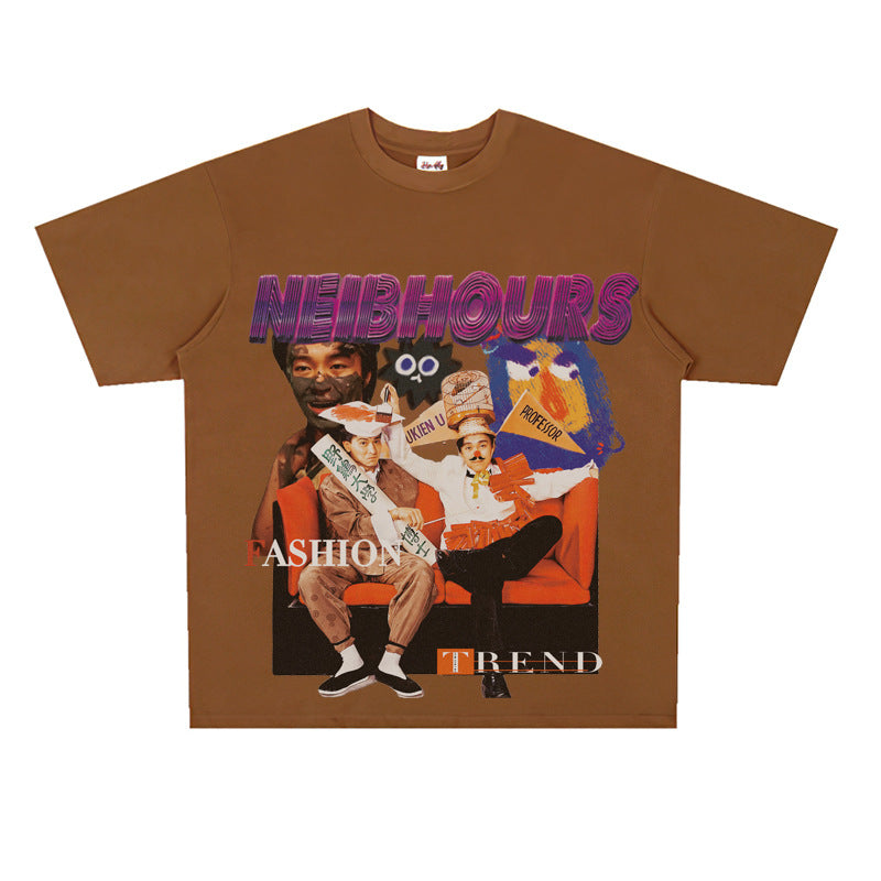 Film Star T Shirt Movie Zhou Xingchi Andy Lau Short Sleeve American Retro Loose T-shirt
