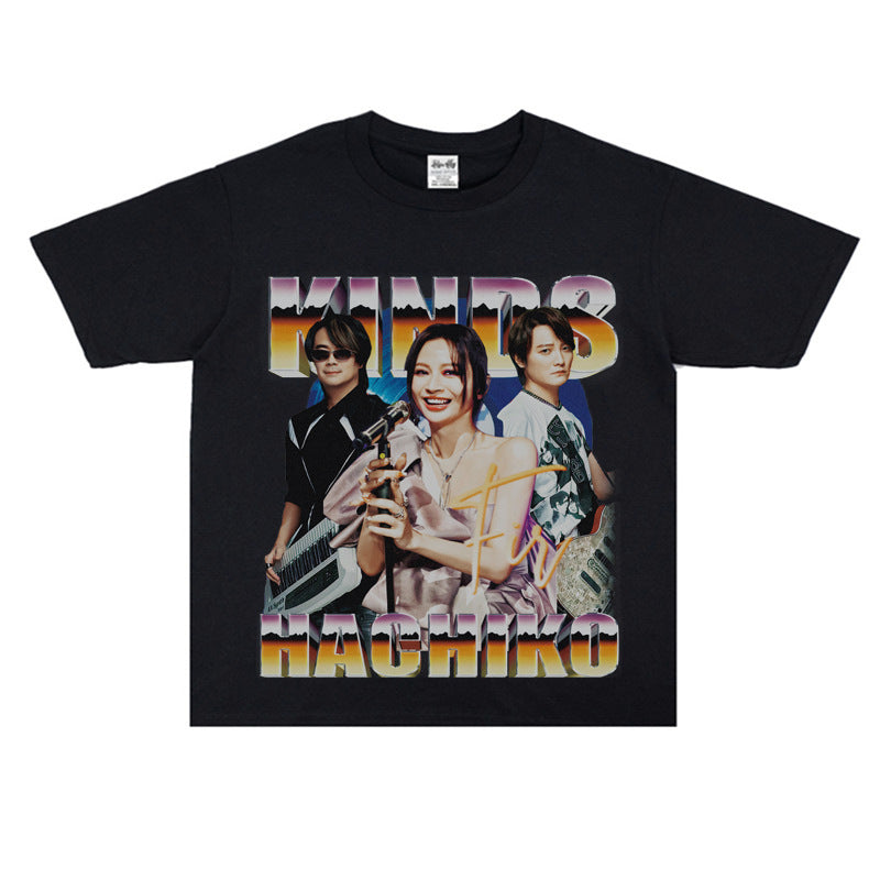 Film Star T Shirt National Fashion Rock Flyer Band Poster Commemorative Loose Street Cotton T-shirt