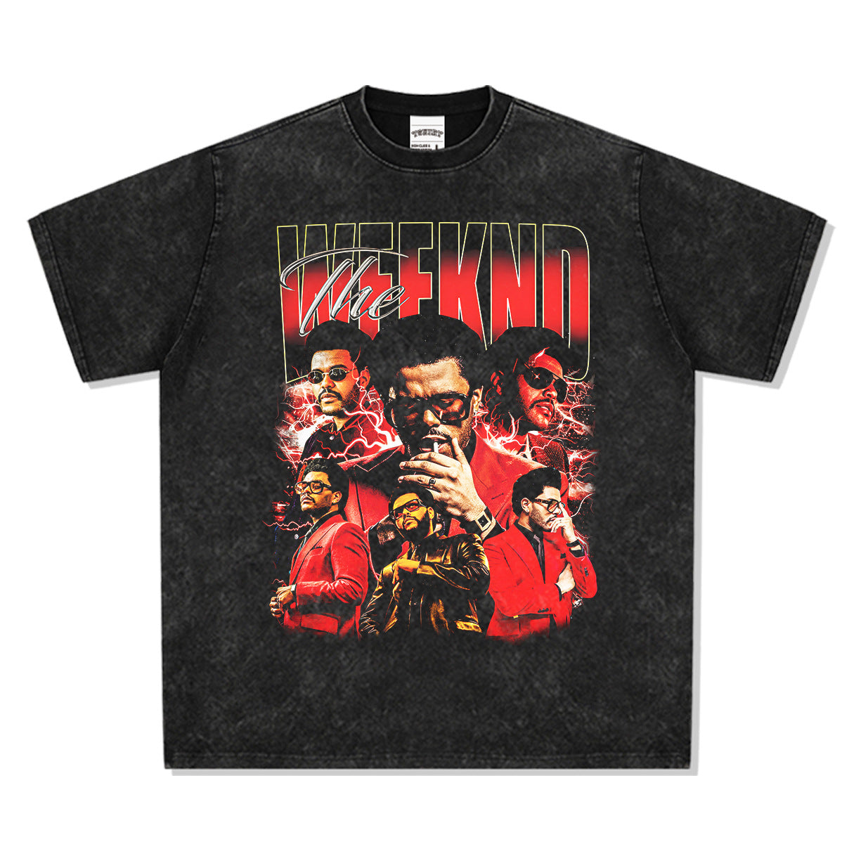 Marcas streetwear usa vintage hip hop Weeknd print short sleeve t-shirt