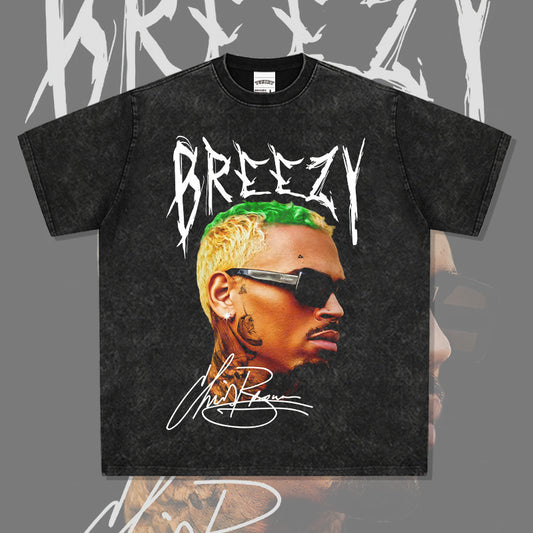 New york hip hop shop vintage brown, print short sleeve t-shirt