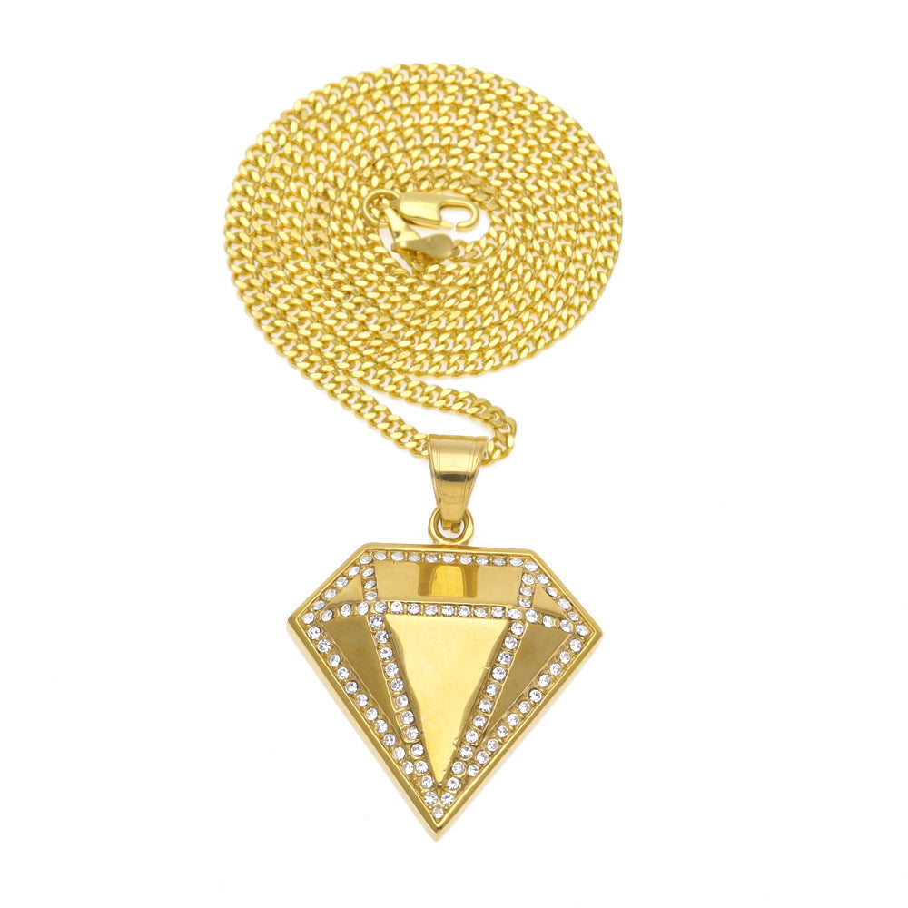 Jewelry Stainless Steel Plated Hip Hop Pendant Necklace rapper